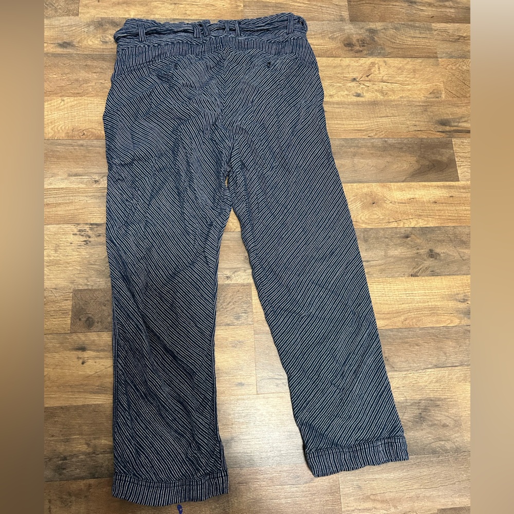 Free People Navy Striped Cropped Pants - Picture 5 of 6
